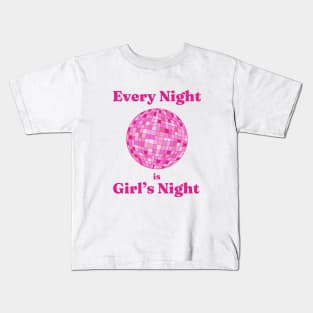 Every Night Is Girls Night illustration. Barbie quote in pink Kids T-Shirt